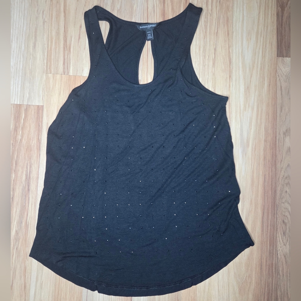 Banana Republic Black Tank Top with Embellishments Size XS Pettite